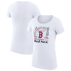 MLB Boston Red Sox G-III 4Her by Carl Banks Women's Super-Slim Fit Lightweight Collage Team Graphic Crew Neck T-Shirt