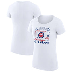 MLB Chicago Cubs G-III 4Her by Carl Banks Women's Super-Slim Fit Lightweight Collage Team Graphic Crew Neck T-Shirt