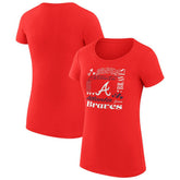 MLB Atlanta Braves G-III 4Her by Carl Banks Women's Super-Slim Fit Lightweight Collage Team Graphic Crew Neck T-Shirt