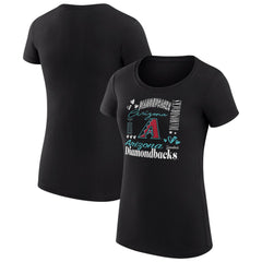 MLB Arizona Diamondbacks G-III 4Her by Carl Banks Women's Super-Slim Fit Lightweight Collage Team Graphic Crew Neck T-Shirt