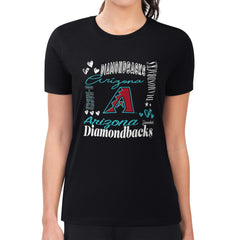 MLB Arizona Diamondbacks G-III 4Her by Carl Banks Women's Super-Slim Fit Lightweight Collage Team Graphic Crew Neck T-Shirt
