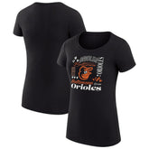 MLB Baltimore Orioles G-III 4Her by Carl Banks Women's Super-Slim Fit Lightweight Collage Team Graphic Crew Neck T-Shirt