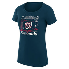 MLB Washington Nationals G-III 4Her by Carl Banks Women's Super-Slim Fit Lightweight Collage Team Graphic Crew Neck T-Shirt