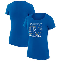MLB Kansas City Royals G-III 4Her by Carl Banks Women's Super-Slim Fit Lightweight Collage Team Graphic Crew Neck T-Shirt