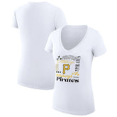 MLB Pittsburgh Pirates G-III 4Her by Carl Banks Women's Super-Slim Fit Lightweight Collage Team Graphic V-Neck T-Shirt