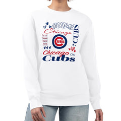 MLB Chicago Cubs G-III 4Her by Carl Banks Women's Collage Team Graphic Fleece Pullover Hoodie