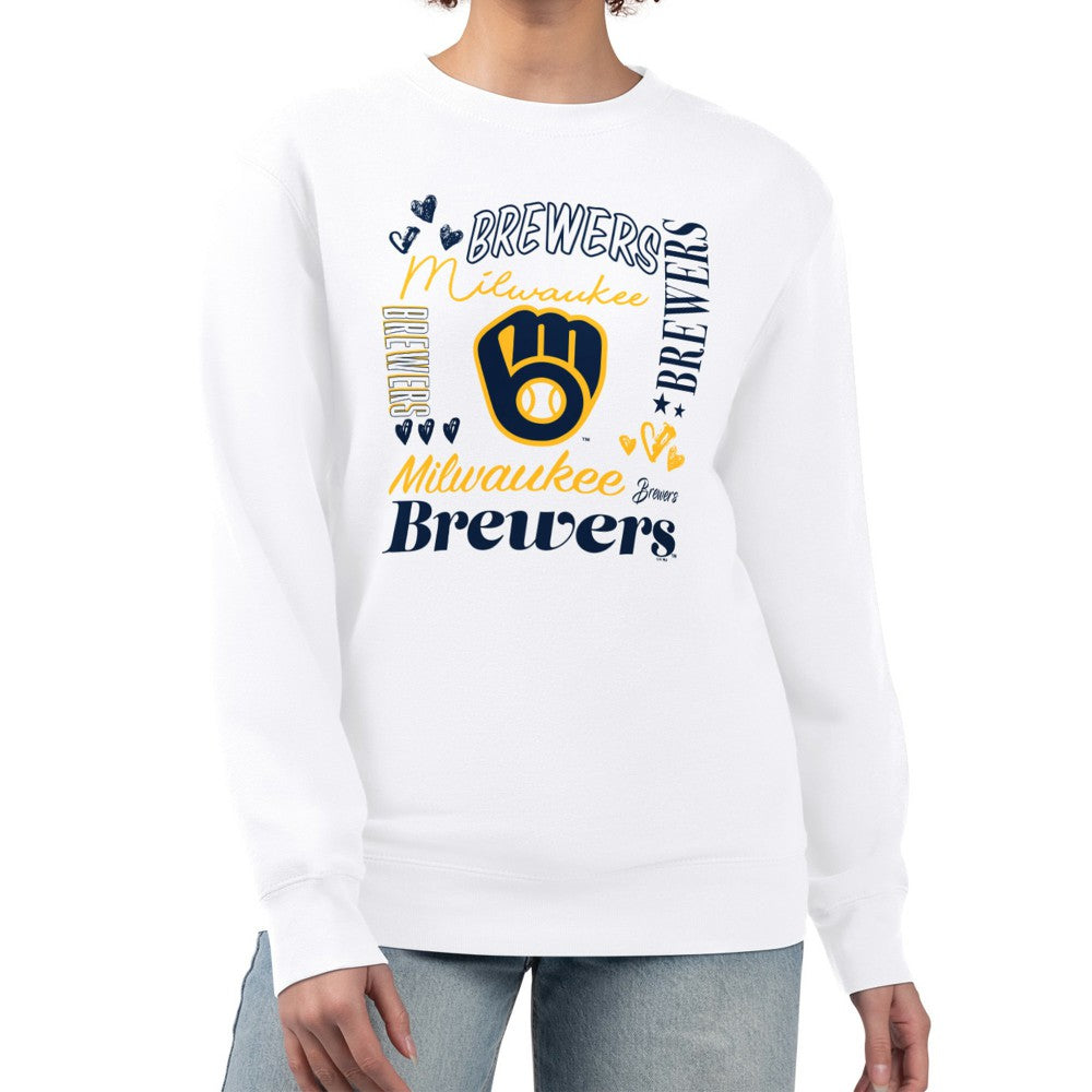 MLB Milwaukee Brewers G-III 4Her by Carl Banks Women's Collage Team Graphic Fleece Pullover Hoodie