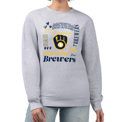 MLB Milwaukee Brewers G-III 4Her by Carl Banks Women's Collage Team Graphic Fleece Pullover Hoodie