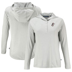 MLB Cincinnati Reds Cutter & Buck Women's Cooperstown Collection Coastline Epic Comfort Eco Recycled Hoodie Raglan Long Sleeve T-Shirt