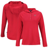 MLB Cincinnati Reds Cutter & Buck Women's Stars And Stripes Coastline Epic Comfort Eco Recycled Hoodie Raglan Long Sleeve T-Shirt