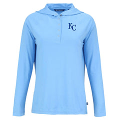 MLB Kansas City Royals Cutter & Buck Women's Coastline Epic Comfort Eco Recycled Hoodie Raglan Long Sleeve T-Shirt