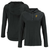 MLB Pittsburgh Pirates Cutter & Buck Women's Coastline Epic Comfort Eco Recycled Hoodie Raglan Long Sleeve T-Shirt