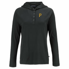 MLB Pittsburgh Pirates Cutter & Buck Women's Coastline Epic Comfort Eco Recycled Hoodie Raglan Long Sleeve T-Shirt