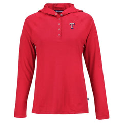 MLB Texas Rangers Cutter & Buck Women's Coastline Epic Comfort Eco Recycled Hoodie Raglan Long Sleeve T-Shirt