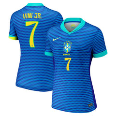 Vini Jr. Brazil National Team Women's 2024 Away Replica Jersey - Nike Blue