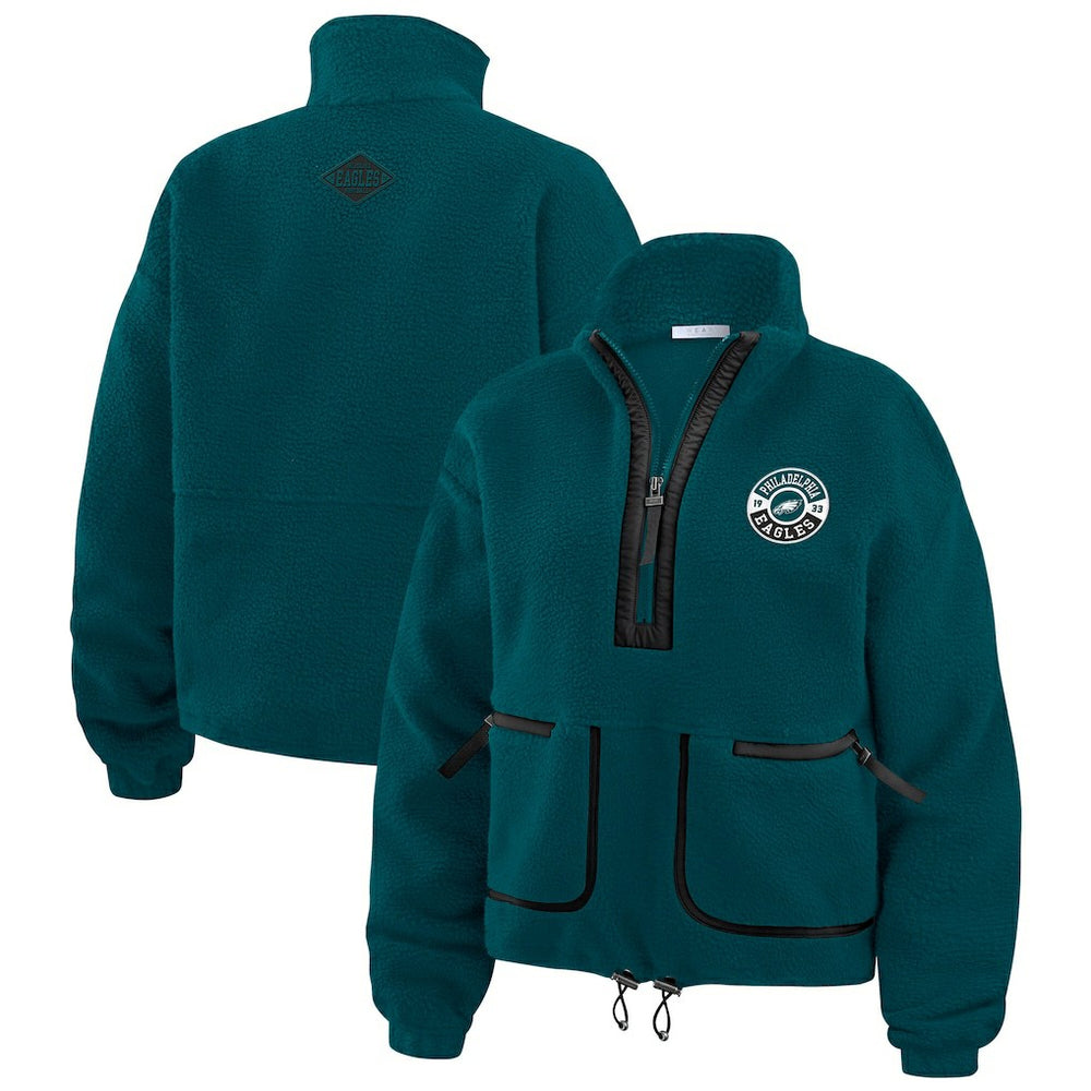 WEAR by Erin Andrews Women's Polar Fleece Half-Zip Jacket - Philadelphia Eagles