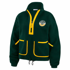 WEAR by Erin Andrews Women's Polar Fleece Half-Zip Jacket - Green Bay Packers