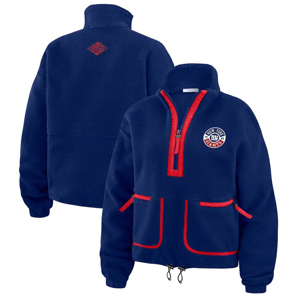 WEAR by Erin Andrews Women's Polar Fleece Half-Zip Jacket - New York Giants