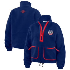 WEAR by Erin Andrews Women's Polar Fleece Half-Zip Jacket - New York Giants