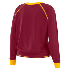 WEAR by Erin Andrews Women's Tie-Front Long Sleeve Top - Washington Commanders