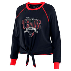 WEAR by Erin Andrews Women's Tie-Front Long Sleeve Top - Houston Texans
