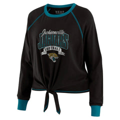 WEAR by Erin Andrews Women's Tie-Front Long Sleeve Top - Jacksonville Jaguars