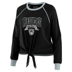 WEAR by Erin Andrews Women's Tie-Front Long Sleeve Top - Las Vegas Raiders