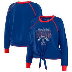 WEAR by Erin Andrews Women's Tie-Front Long Sleeve Top - New England Patriots
