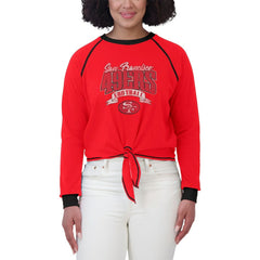 WEAR by Erin Andrews Women's Tie-Front Long Sleeve Top - San Francisco 49ers