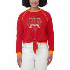 WEAR by Erin Andrews Women's Tie-Front Long Sleeve Top - Tampa Bay Buccaneers