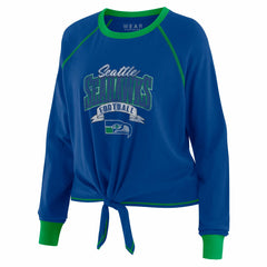 WEAR by Erin Andrews Women's Tie-Front Long Sleeve Top - Seattle Seahawks
