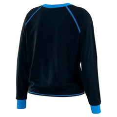 WEAR by Erin Andrews Women's Tie-Front Long Sleeve Top - Carolina Panthers