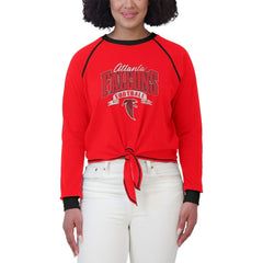 WEAR by Erin Andrews Women's Tie-Front Long Sleeve Top - Atlanta Falcons
