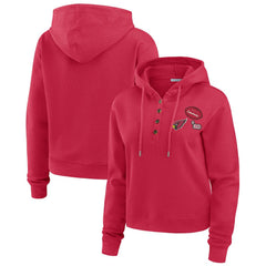 WEAR by Erin Andrews Women's Waffle Hoodie Pullover Top - Arizona Cardinals