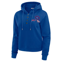 WEAR by Erin Andrews Women's Waffle Hoodie Pullover Top - Buffalo Bills