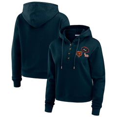 WEAR by Erin Andrews Women's Waffle Hoodie Pullover Top - Chicago Bears