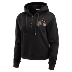 WEAR by Erin Andrews Women's Waffle Hoodie Pullover Top - Cincinnati Bengals