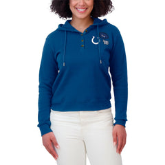 WEAR by Erin Andrews Women's Waffle Hoodie Pullover Top - Indianapolis Colts
