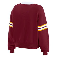 WEAR by Erin Andrews Women's Lace-Up Pullover Sweatshirt - Washington Commanders