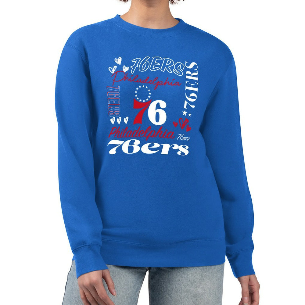 NBA Philadelphia 76ers G-III 4Her by Carl Banks Women's Collage Team Graphic Fleece Pullover Sweatshirt