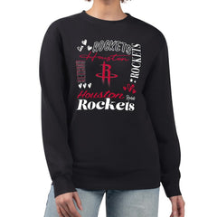NBA Houston Rockets G-III 4Her by Carl Banks Women's Collage Team Graphic Fleece Pullover Sweatshirt sale