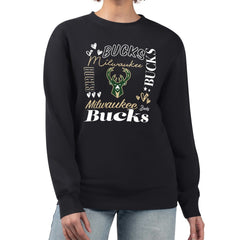 NBA Milwaukee Bucks G-III 4Her by Carl Banks Women's Collage Team Graphic Fleece Pullover Sweatshirt