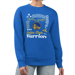 NBA Golden State Warriors G-III 4Her by Carl Banks Women's Collage Team Graphic Fleece Pullover Sweatshirt sale