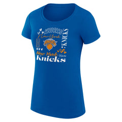 NBA New York Knicks G-III 4Her by Carl Banks Women's Super-Slim Fit Lightweight Team Name Collage Graphic T-Shirt
