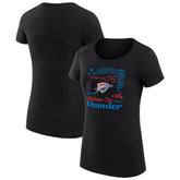 NBA Oklahoma City Thunder G-III 4Her by Carl Banks Women's Super-Slim Fit Lightweight Team Name Collage Graphic T-Shirt