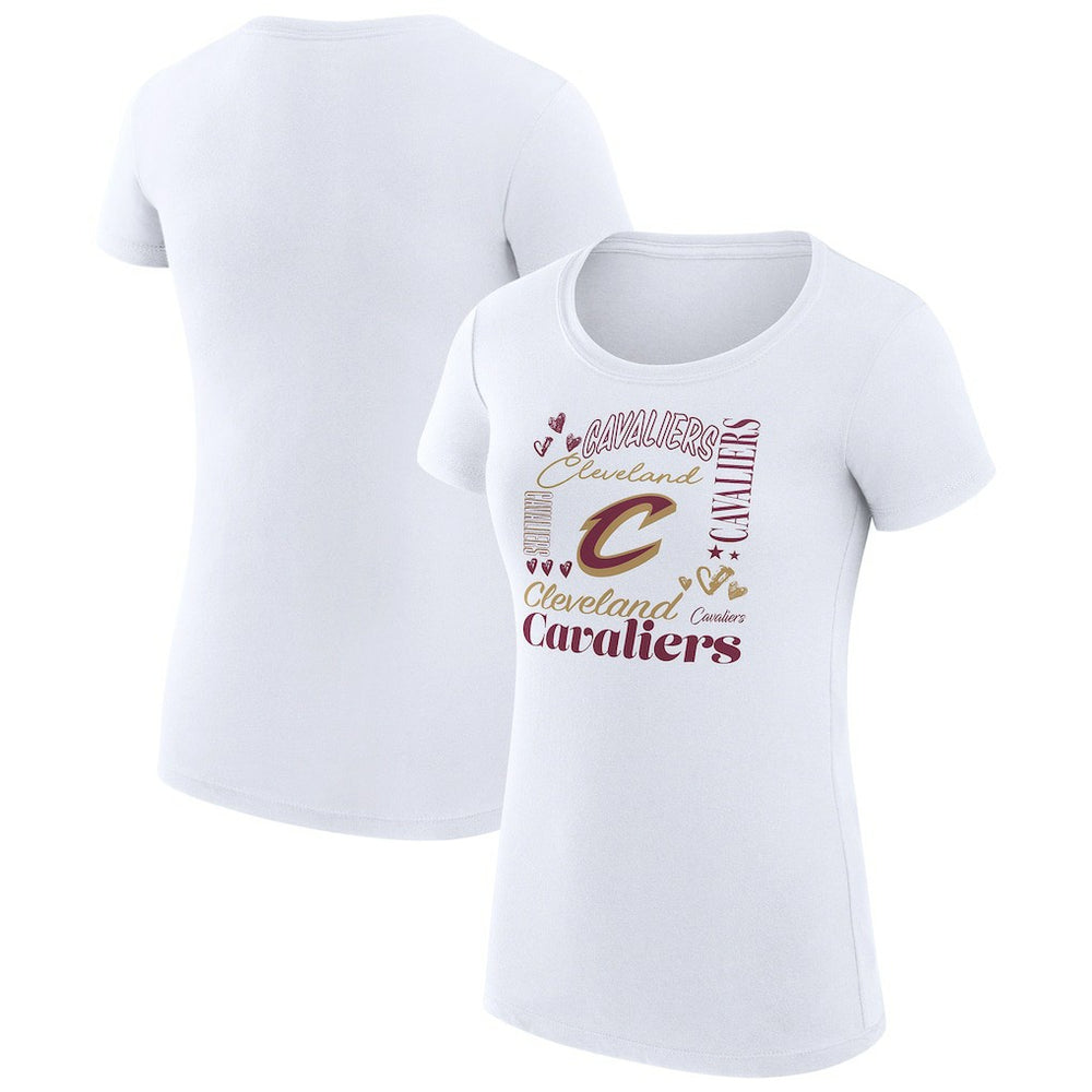 NBA Cleveland Cavaliers G-III 4Her by Carl Banks Women's Super-Slim Fit Lightweight Team Name Collage Graphic T-Shirt sale