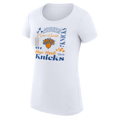 NBA New York Knicks G-III 4Her by Carl Banks Women's Super-Slim Fit Lightweight Team Name Collage Graphic T-Shirt