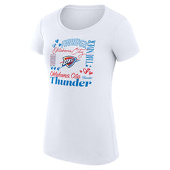NBA Oklahoma City Thunder G-III 4Her by Carl Banks Women's Super-Slim Fit Lightweight Team Name Collage Graphic T-Shirt