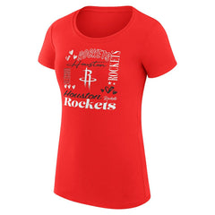 NBA Houston Rockets G-III 4Her by Carl Banks Women's Super-Slim Fit Lightweight Team Name Collage Graphic T-Shirt
