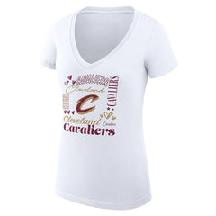 NBA Cleveland Cavaliers G-III 4Her by Carl Banks Women's Super-Slim Fit Lightweight Team Name Collage Graphic V-Neck T-Shirt sale